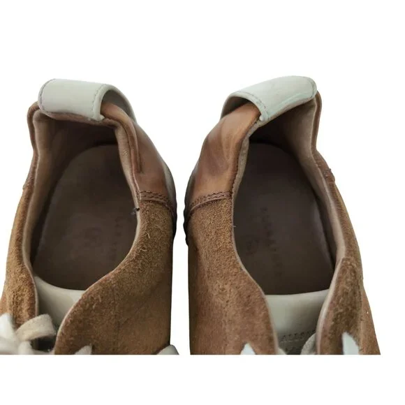 Allsaints Platform Sneakers Womens EU 38 US 8 Cherry Cognac Brown Suede Casual - Picture 11 of 12